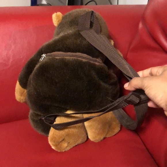 Vintage Russ Toy Stuffed Purse pets plush money Chimp hand Bag zipper Handel - Picture 3 of 8